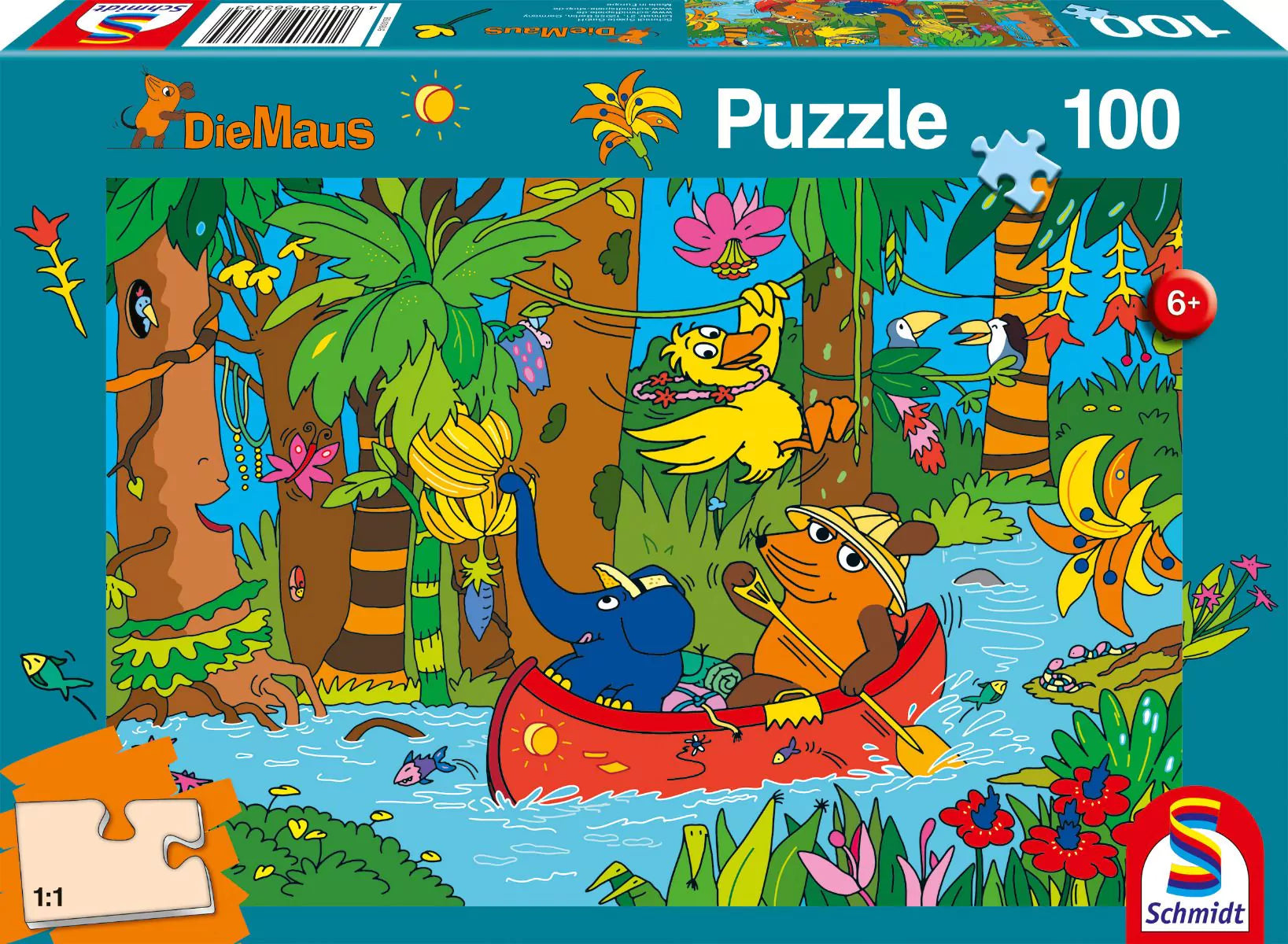 Puzzle - Die Maus: Im Dschungel 100 Teile