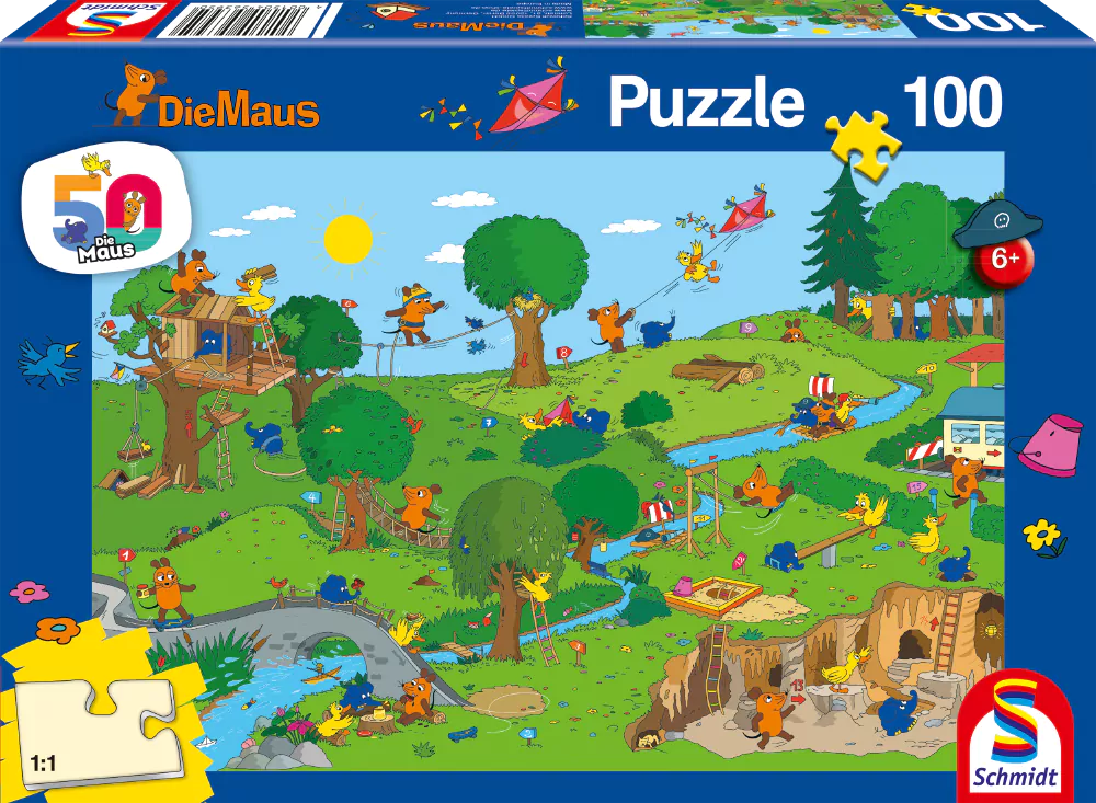 Puzzle - Die Maus: Im Spielpark 100 Teile