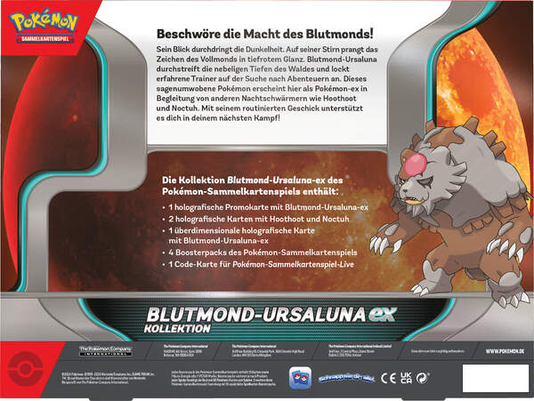 Pokémon - Blutmond-Ursaluna-Ex Kollektion Rückseite