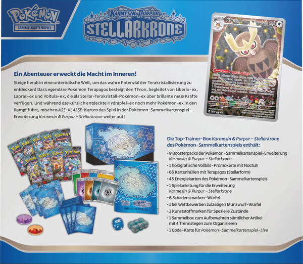 Pokémon KP07 - Stellarkrone - Top Trainer Box Rückseite