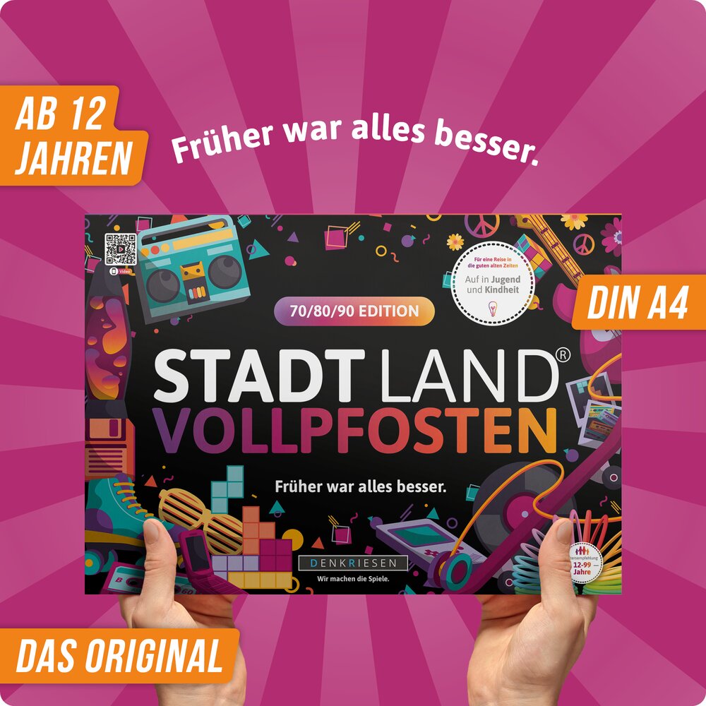 Stadt Land Vollpfosten - 70/80/90 Edition | DinA4 Format