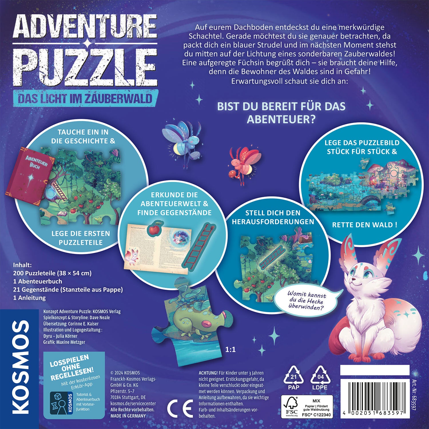 Adventure Puzzle: Das Licht im Zauberwald 200 Teile