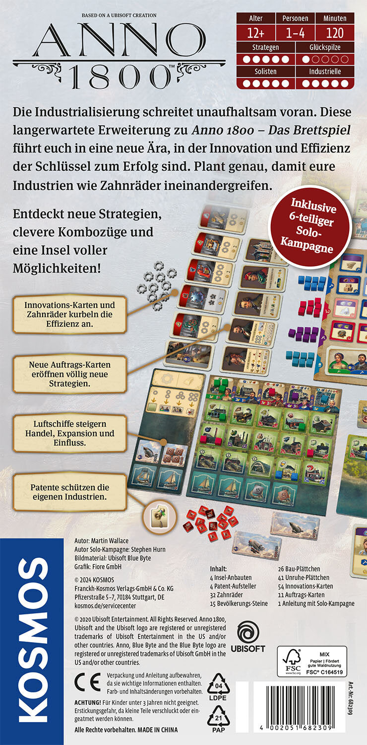 Brettspiel Anno 1800 - Die Erweiterung  Rückseite