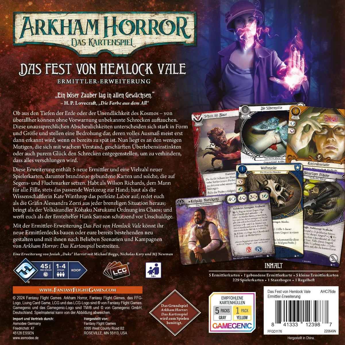 Arkham Horror: Das Kartenspiel - Das Fest von Hemlock Vale - Ermittler-Erweiterung