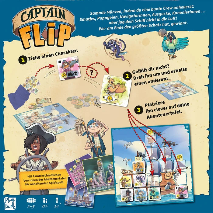 Familienspiel Captain Flip Rückseite