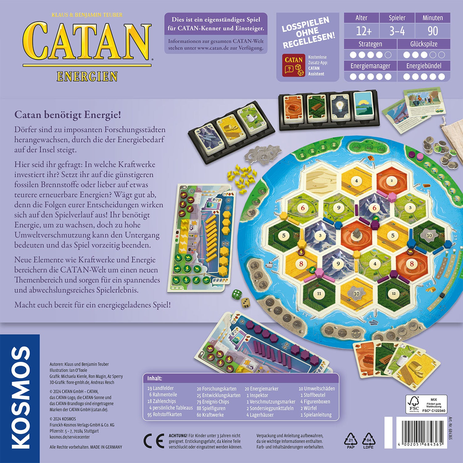 Familienspiel Catan - Energien Rückseite