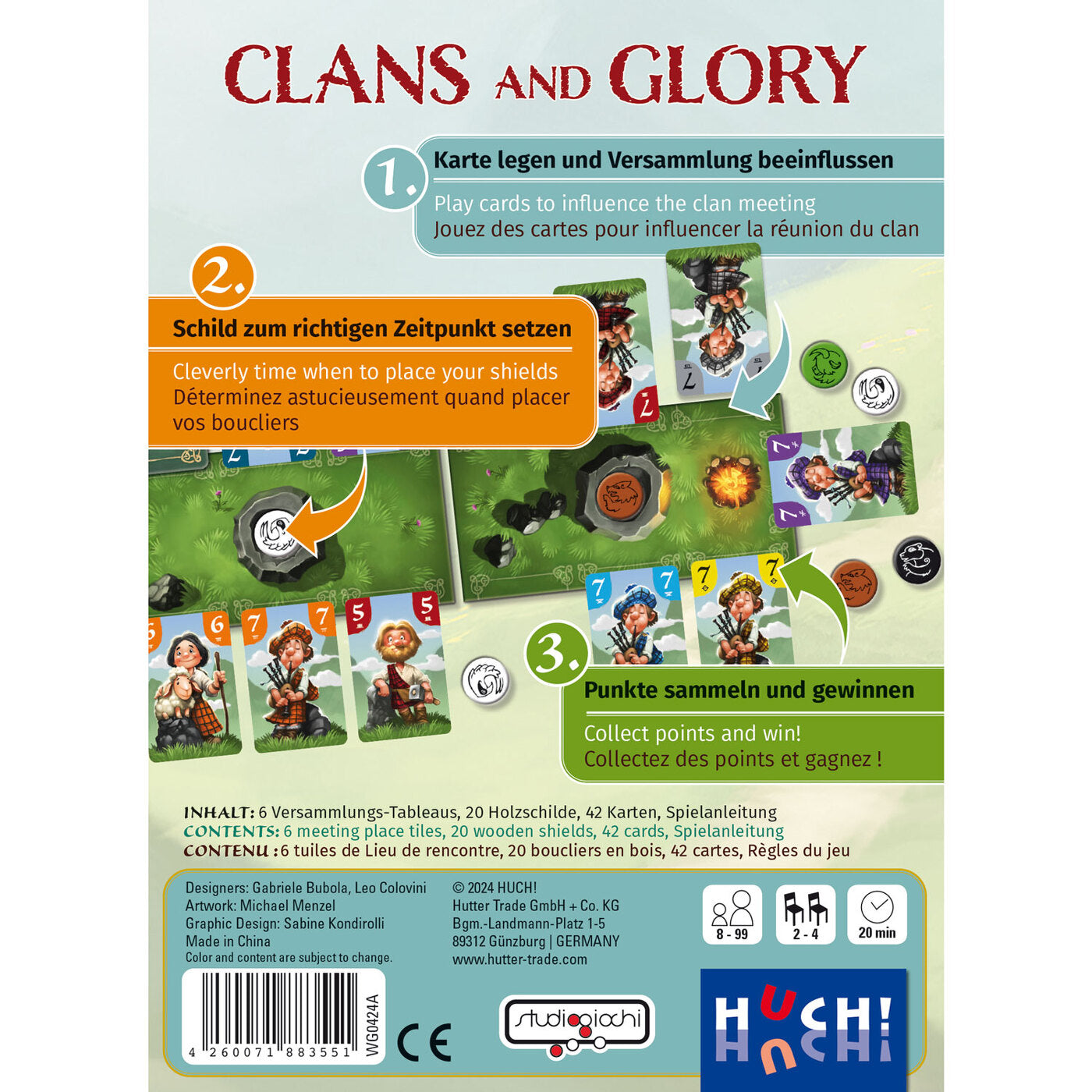 Familienspiel Clans of Glory Rückseite