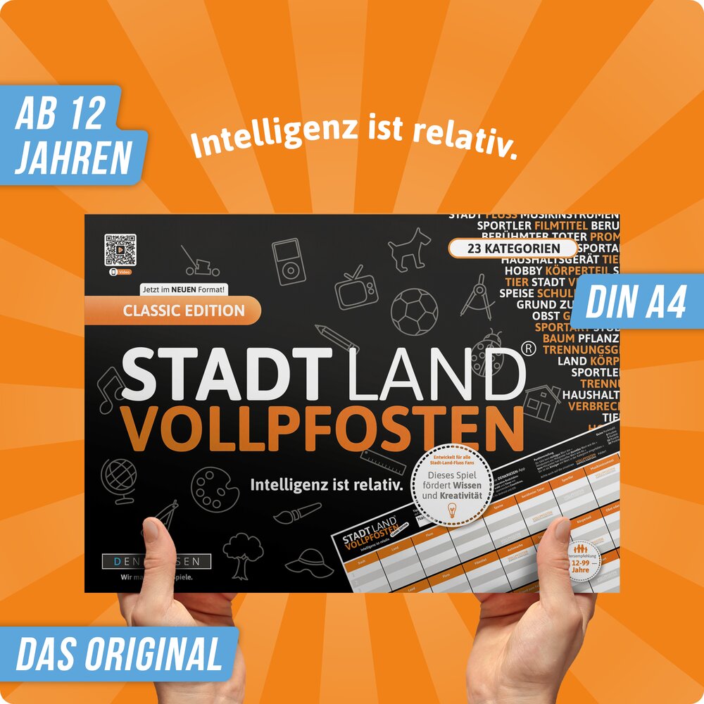 Stadt Land Vollpfosten - Classic Edition | DinA4 Format