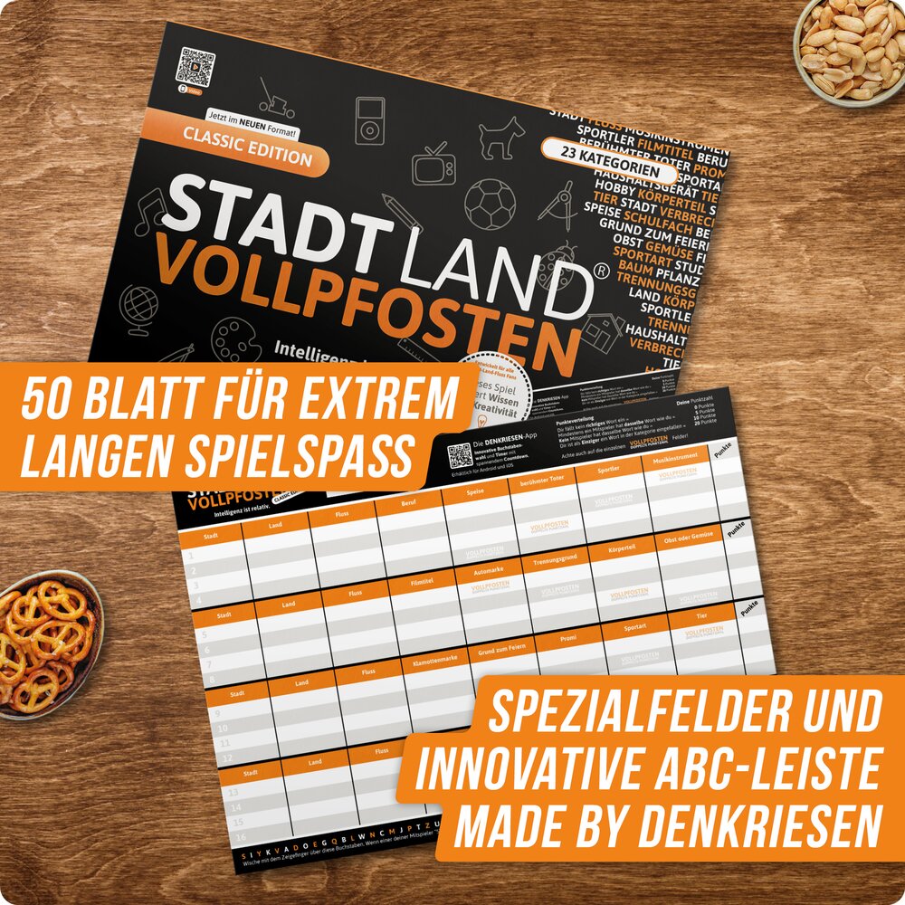 Stadt Land Vollpfosten - Classic Edition | DinA4 Format