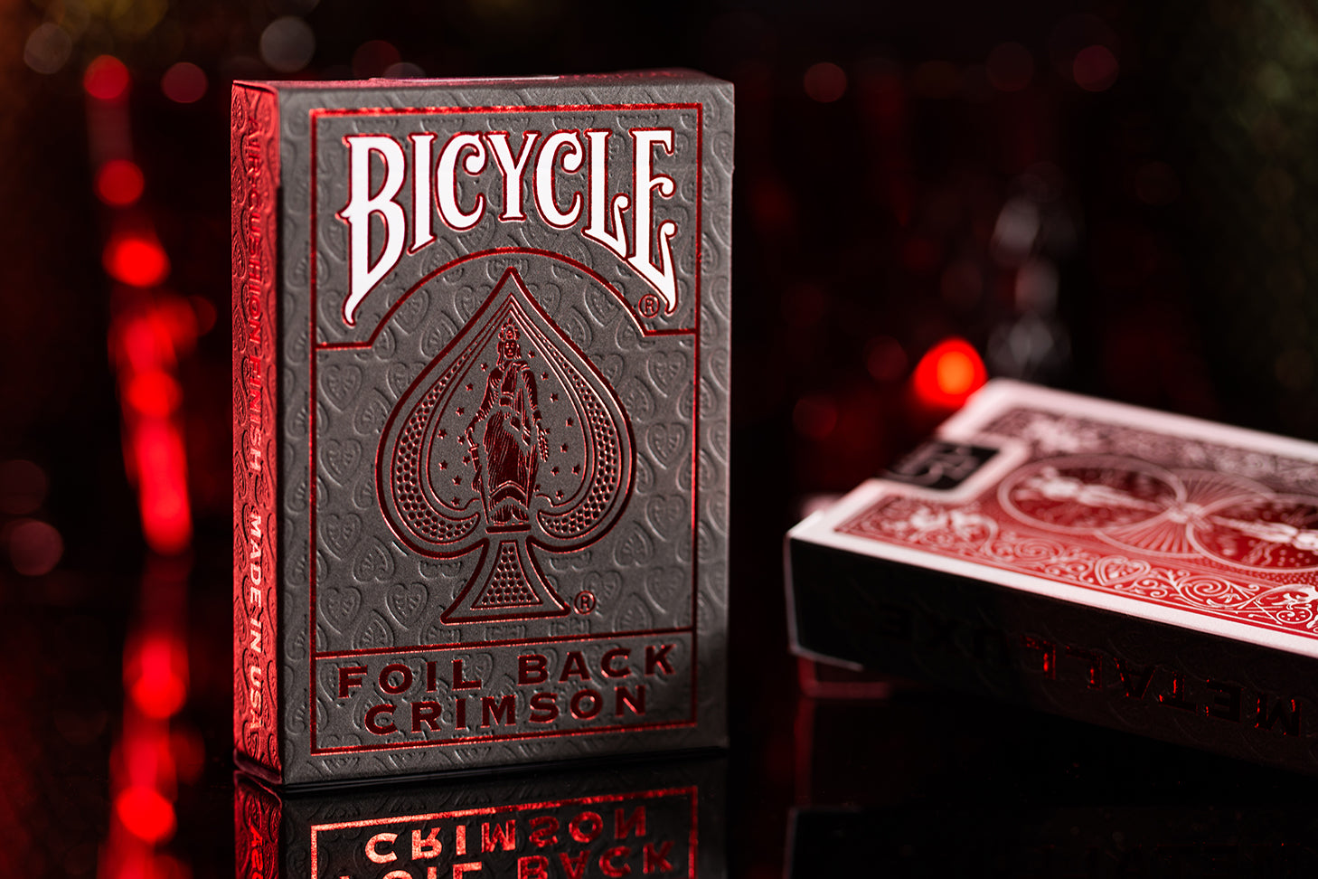 Bicycle - Foil Back Crimson Red Cover