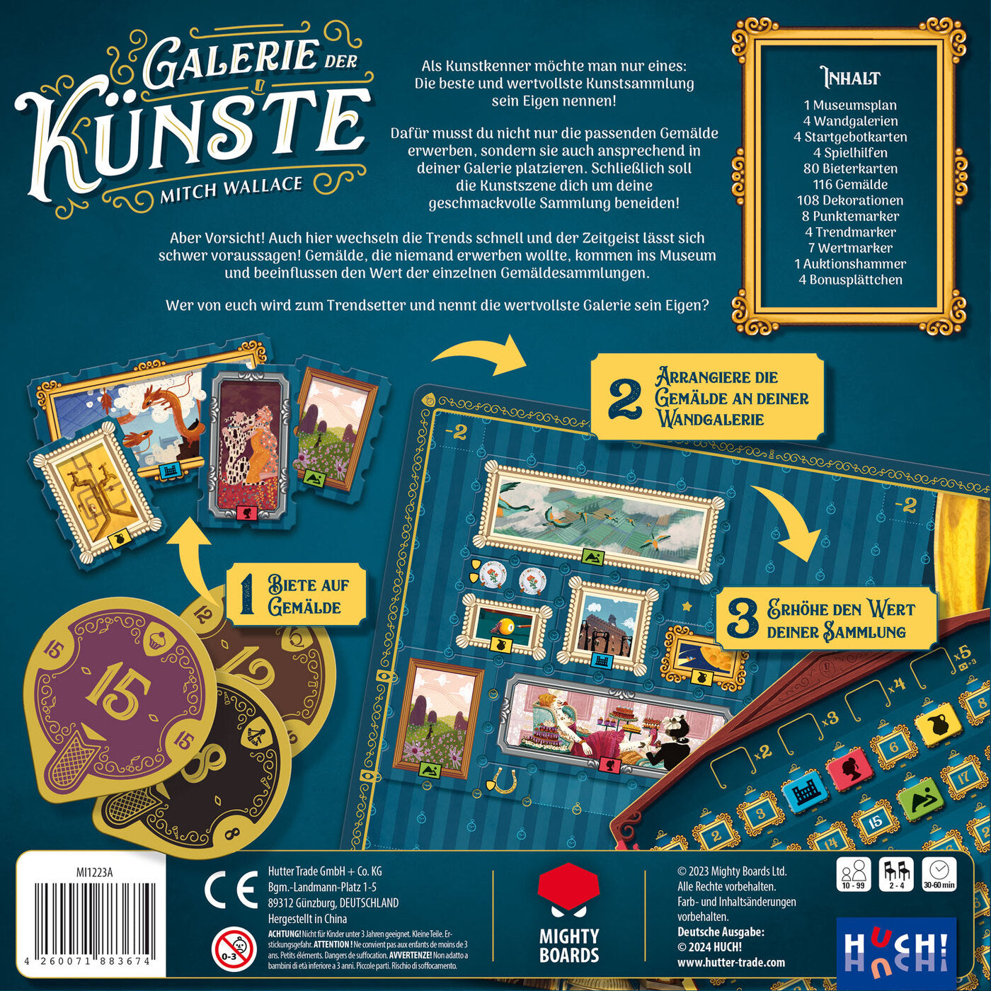 Brettspiel Galerie der Künste Rückseite