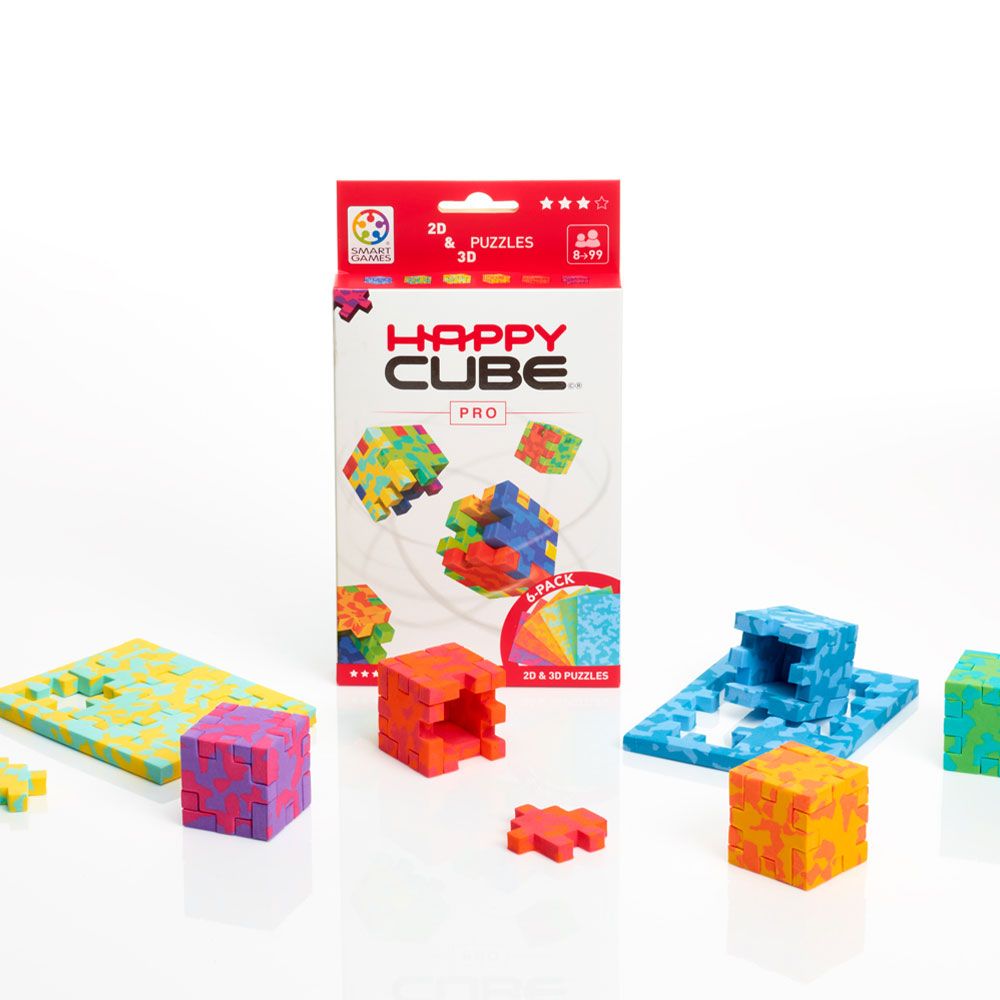 Logikspiel Happy Cube 6 Colour Pack Pro Inhalt