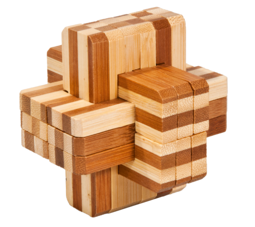 IQ-Test Bambuspuzzle - Block-Kreuz