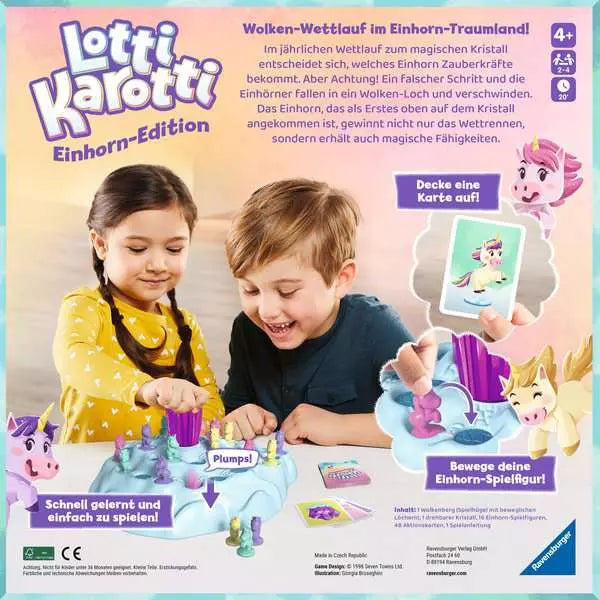 Kinderspiel Lotti Karotti - Einhorn Edition Rückseite