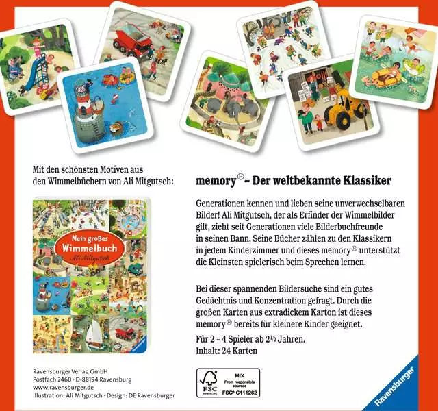 Kinderspiel Memory - Meine schönsten Wimmelbilder Rückseite