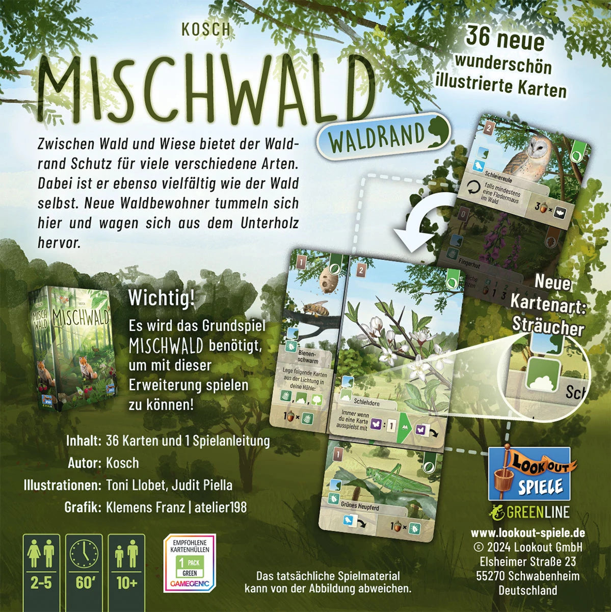 Kennerspiel Mischwald - Waldrand Rückseite