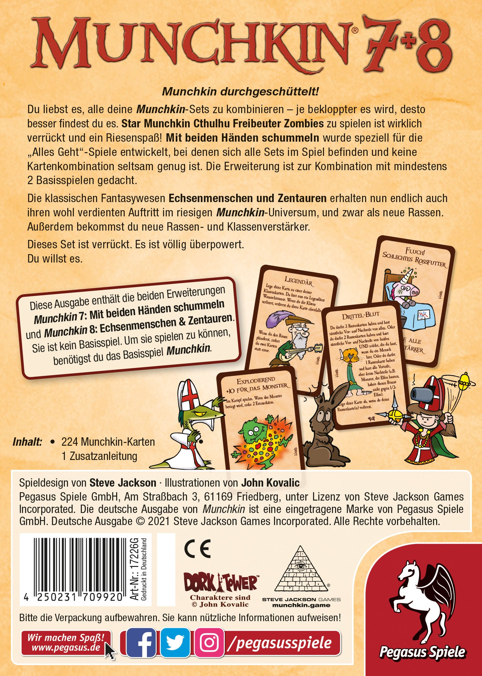 Kartenspiel Munchkin 7+8 Rückseite