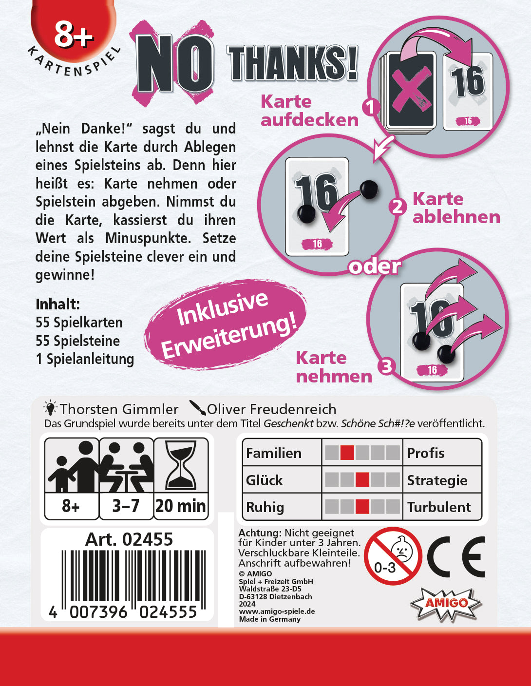 Kartenspiel No Thanks! Rückseite