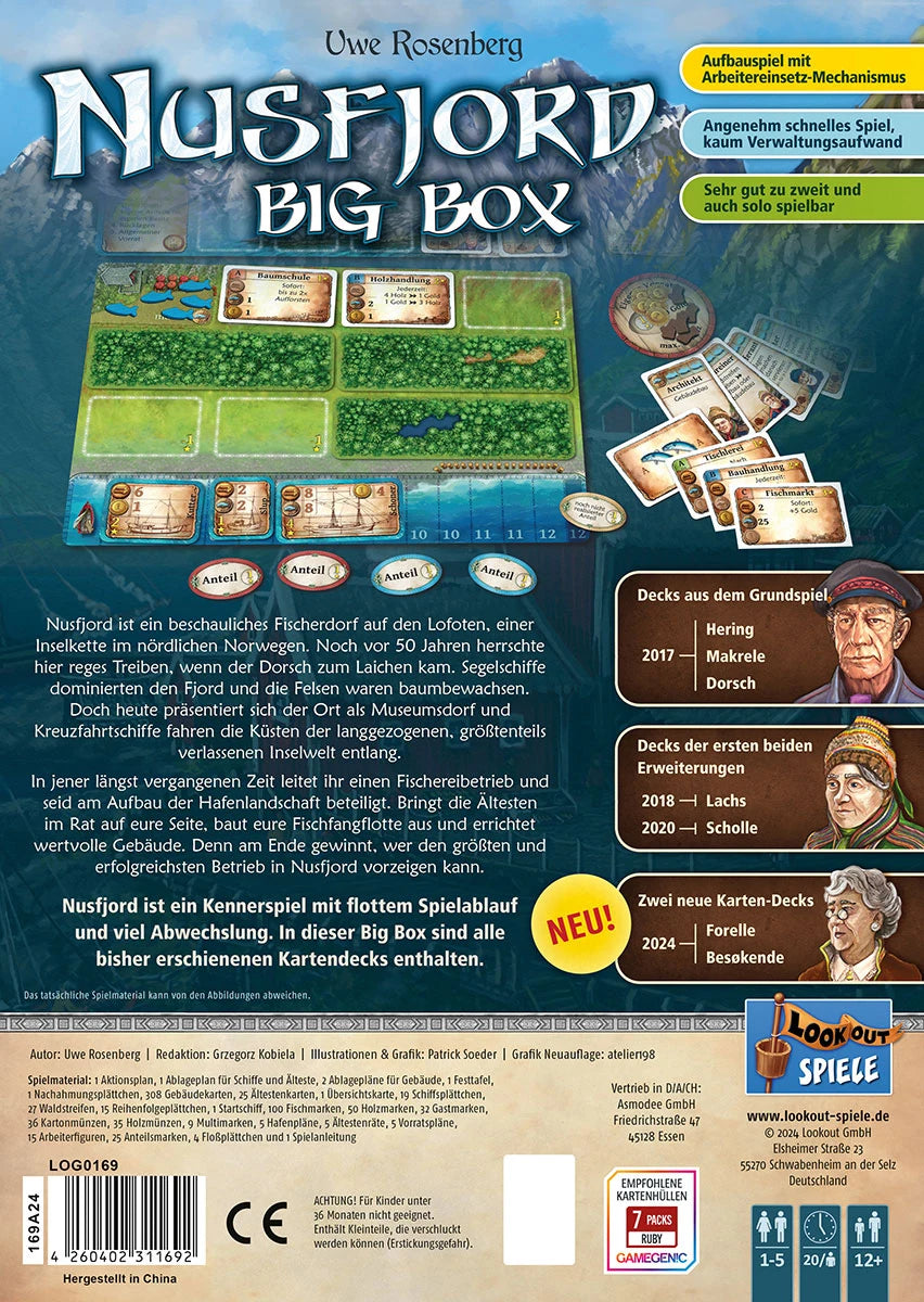 Kennerspiel Nusfjord - Big Box Rückseite