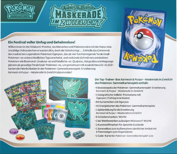 Pokémon KP06 - Maskerade im Zwielicht - Top-Trainer Box Rückseite