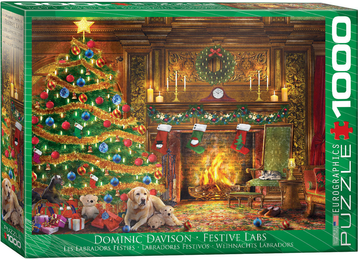 Dominic Davison: Weihnachts Labradors | Puzzle 1000 Teile