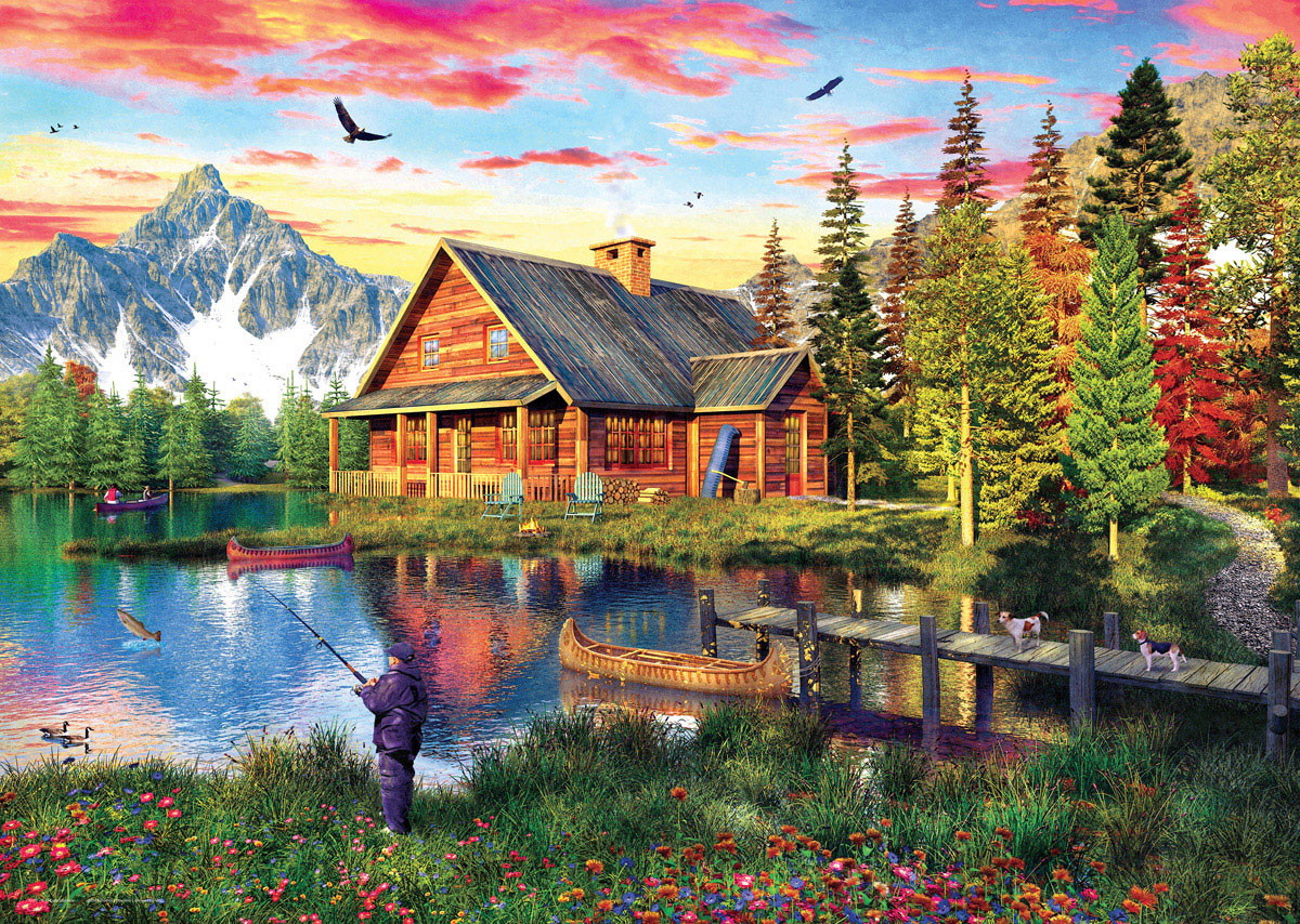 Puzzle - Dominic Davison - Anglerhütte 1000 Teile Bild