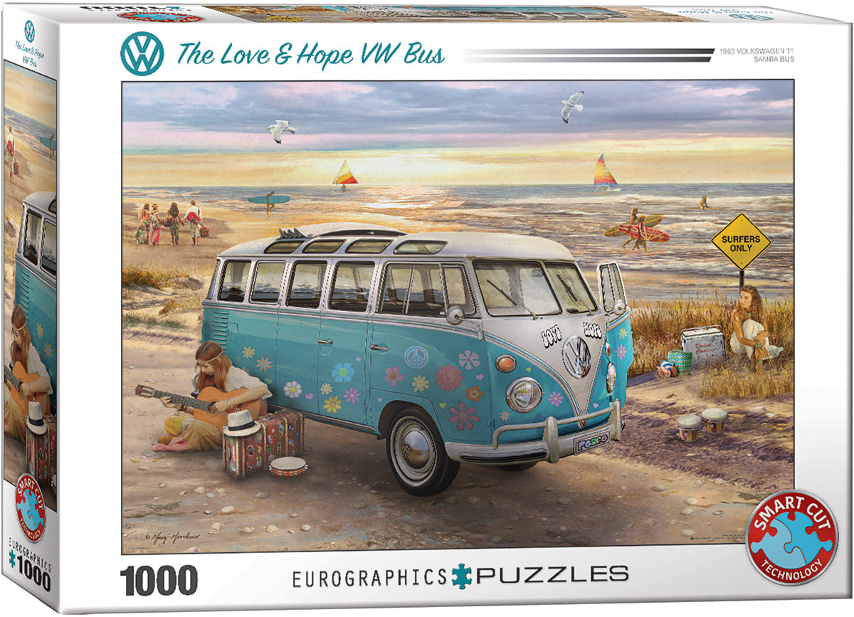 Puzzle - The Love and Hope VW Bus 1000 Teile Cover