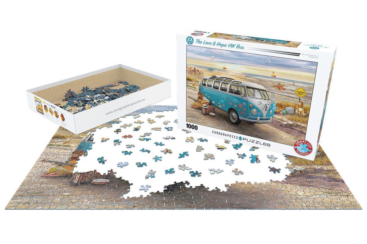 Puzzle - The Love and Hope VW Bus 1000 Teile Inhalt