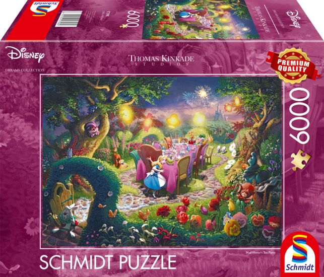 Thomas Kinkade Studios: Disney   Dreams Collection - Alice in Wonderland, Mad Hatter’s Tea Party | Puzzle 6000T