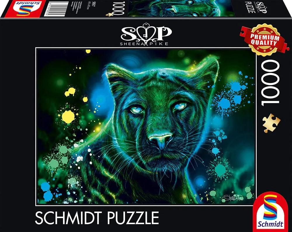 Neon Blau-grüner Panther | Puzzle 1000T