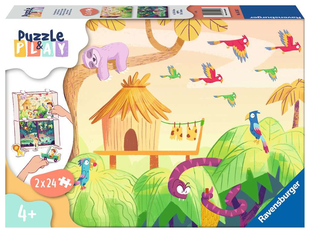Puzzle & Play - Dschungelabenteuer 2 x 24 Teile