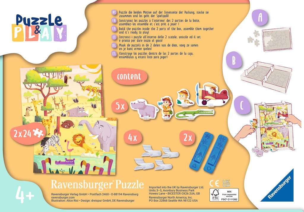 Puzzle & Play - Safari-Zeit 2 x 24 Teile