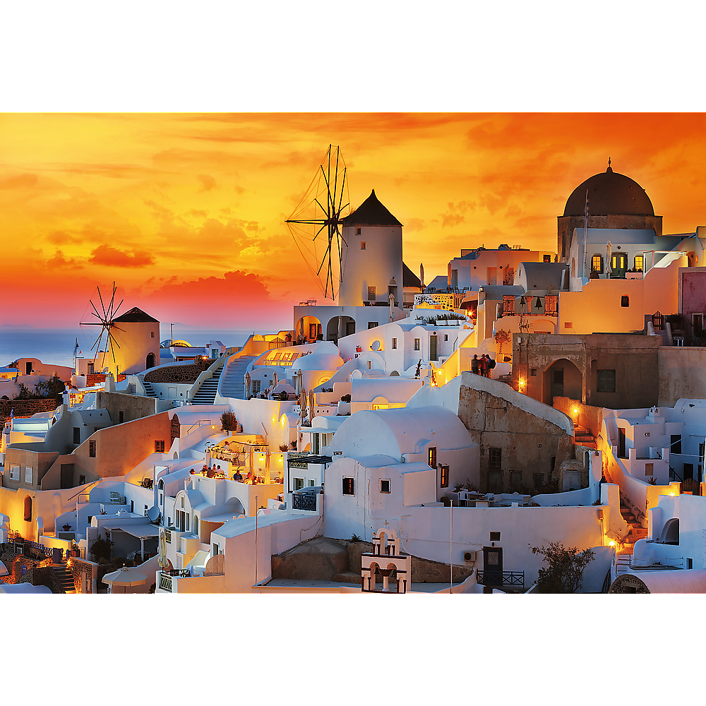 Puzzle - Romantic Sunset: Oia, Santorini 1500 Teile