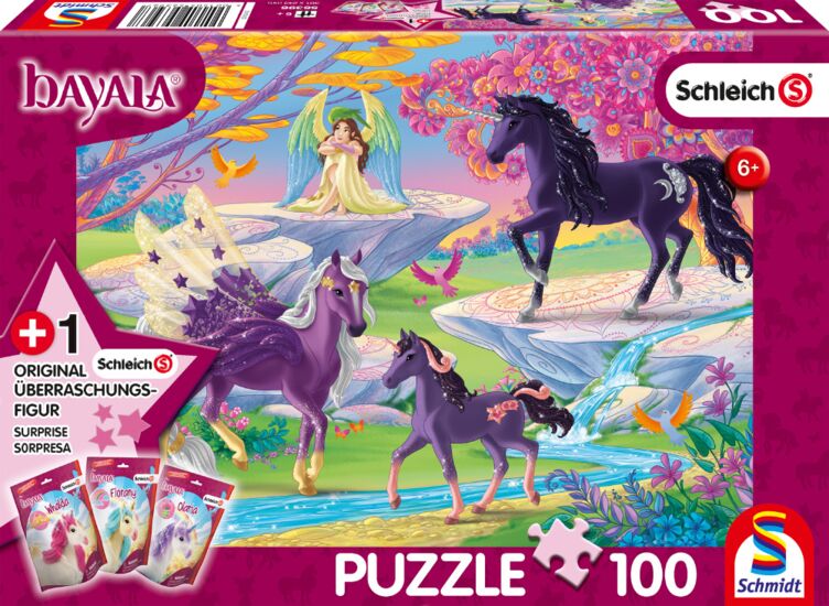 Puzzle - Schleich Bayala - Lichtung mit Einhornfamilie (mit Addon) 100 Teile