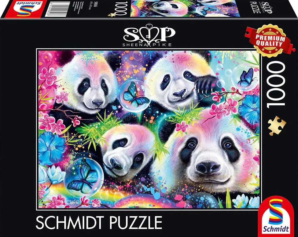 Sheena Pike: Neon Blumen-Pandas | Puzzle 1000T