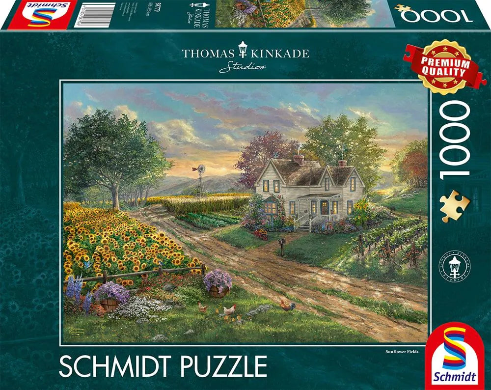 Puzzle - Thomas Kinkade: Sonnenblumenfelder 1000 Teile