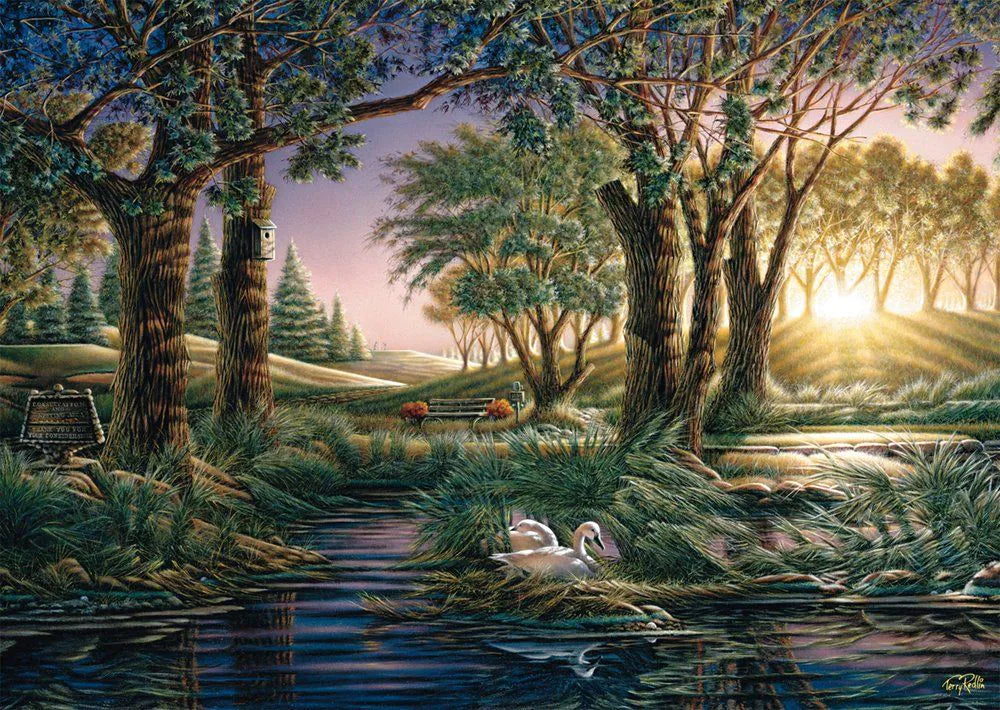 Puzzle - Terry Redlin: Morgenzauber am Teich 1000 Teile Bild