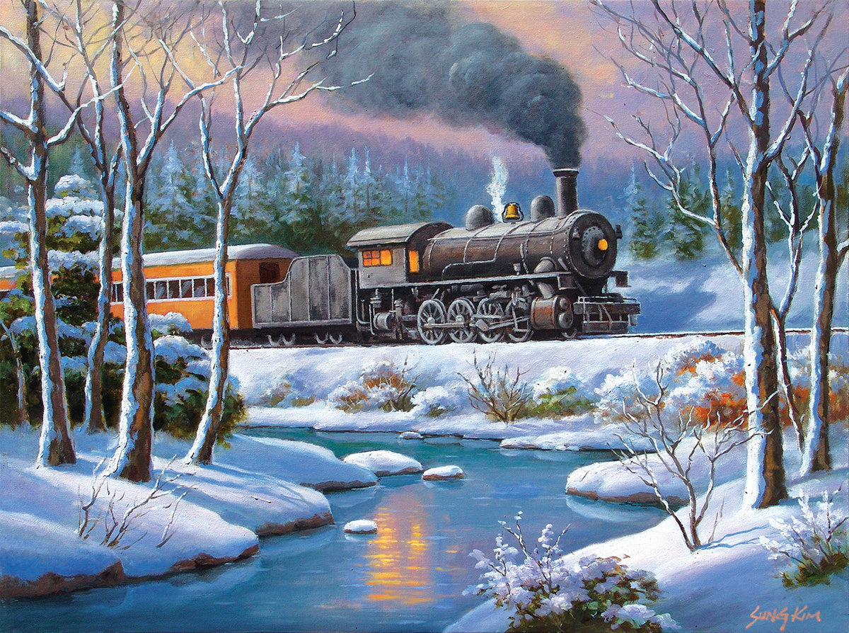Puzzle - Winter Forest Express 1000 Teile