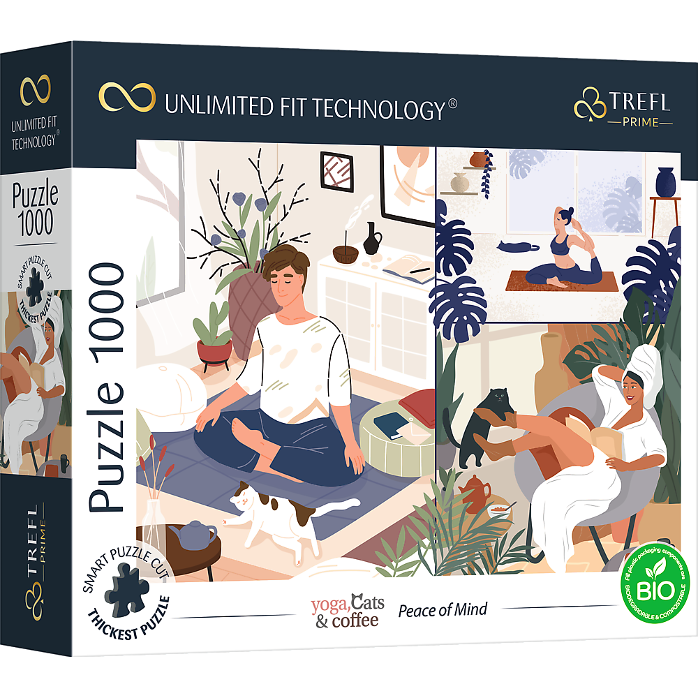 Puzzle - Yoga, Cats & Coffee: Peace of Mind 1000 Teile