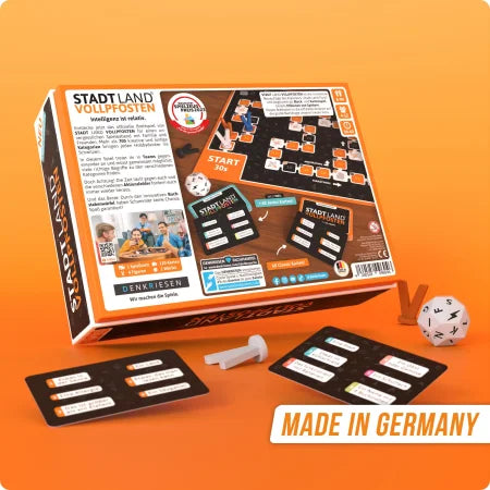 Stadt Land Vollpfosten - Das Brettspiel + Junior Erweiterung Rückseite