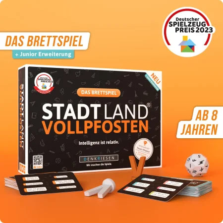 Stadt Land Vollpfosten - Das Brettspiel + Junior Erweiterung