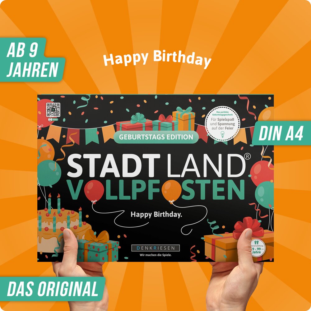 Stadt Land Vollpfosten - Geburtstags-Edition | DinA4 Format