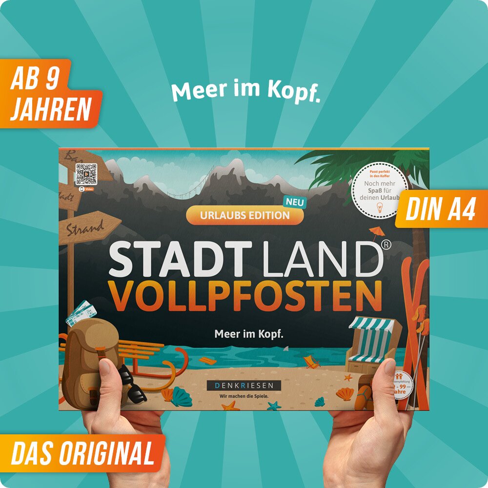 Stadt Land Vollpfosten - Urlaubs Edition | DinA4 Format