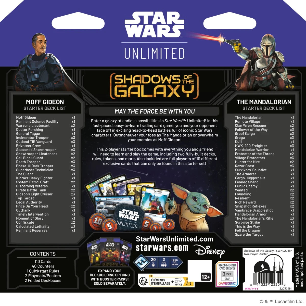 Star Wars: Unlimited - Shadows of the Galaxy - 2-Player Starter-Set Rückseite