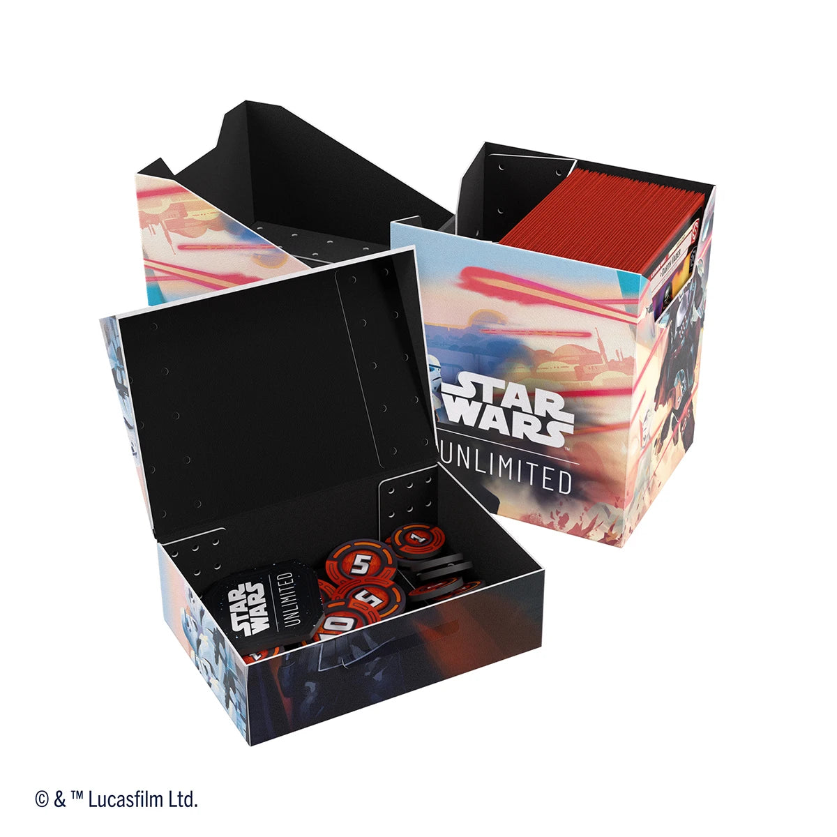 Star Wars: Unlimited - Soft Crate - Mandalorian / Moff Gideon Tokenbox geöffnet