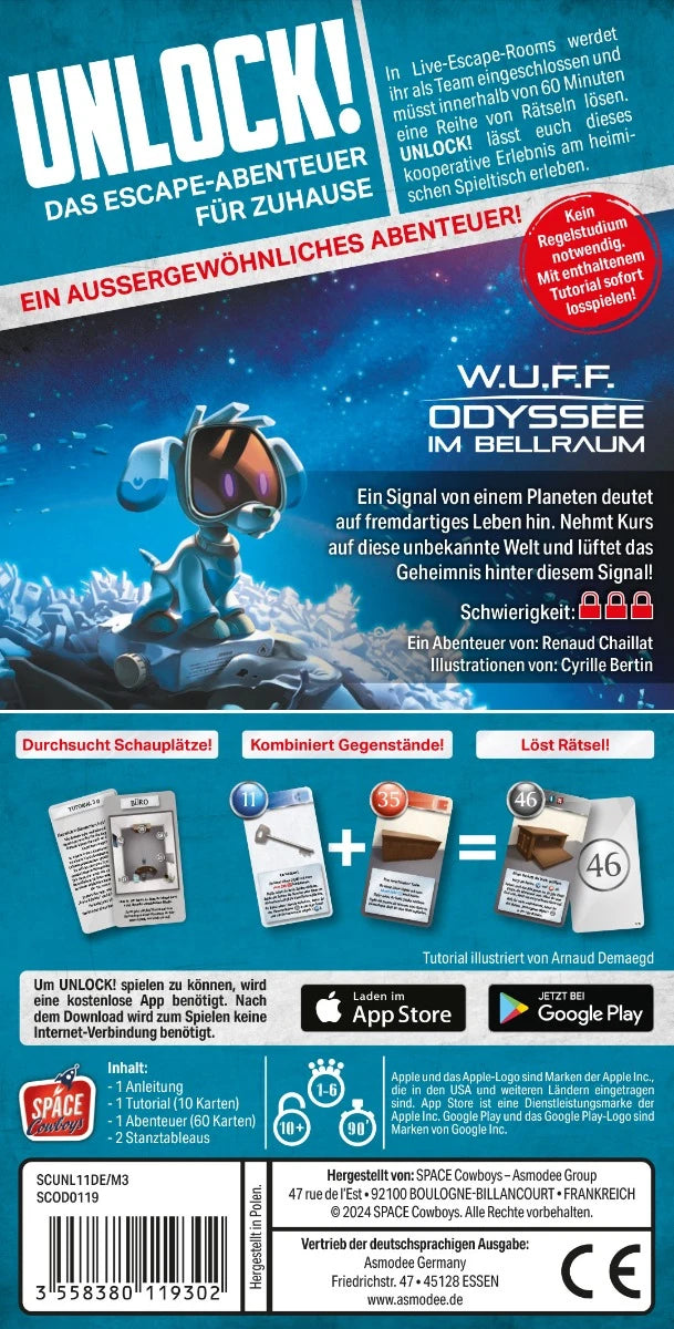 Escapespiel Unlock! - W.U.F.F.: Odyssee im Bellraum Rückseite