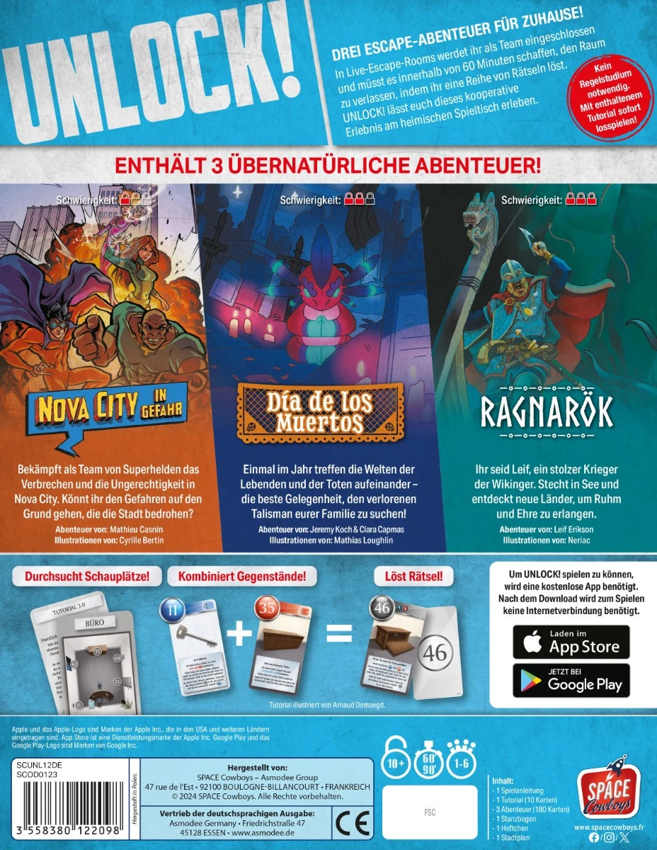 Escapespiel Unlock! Supernatural Adventures Rückseite