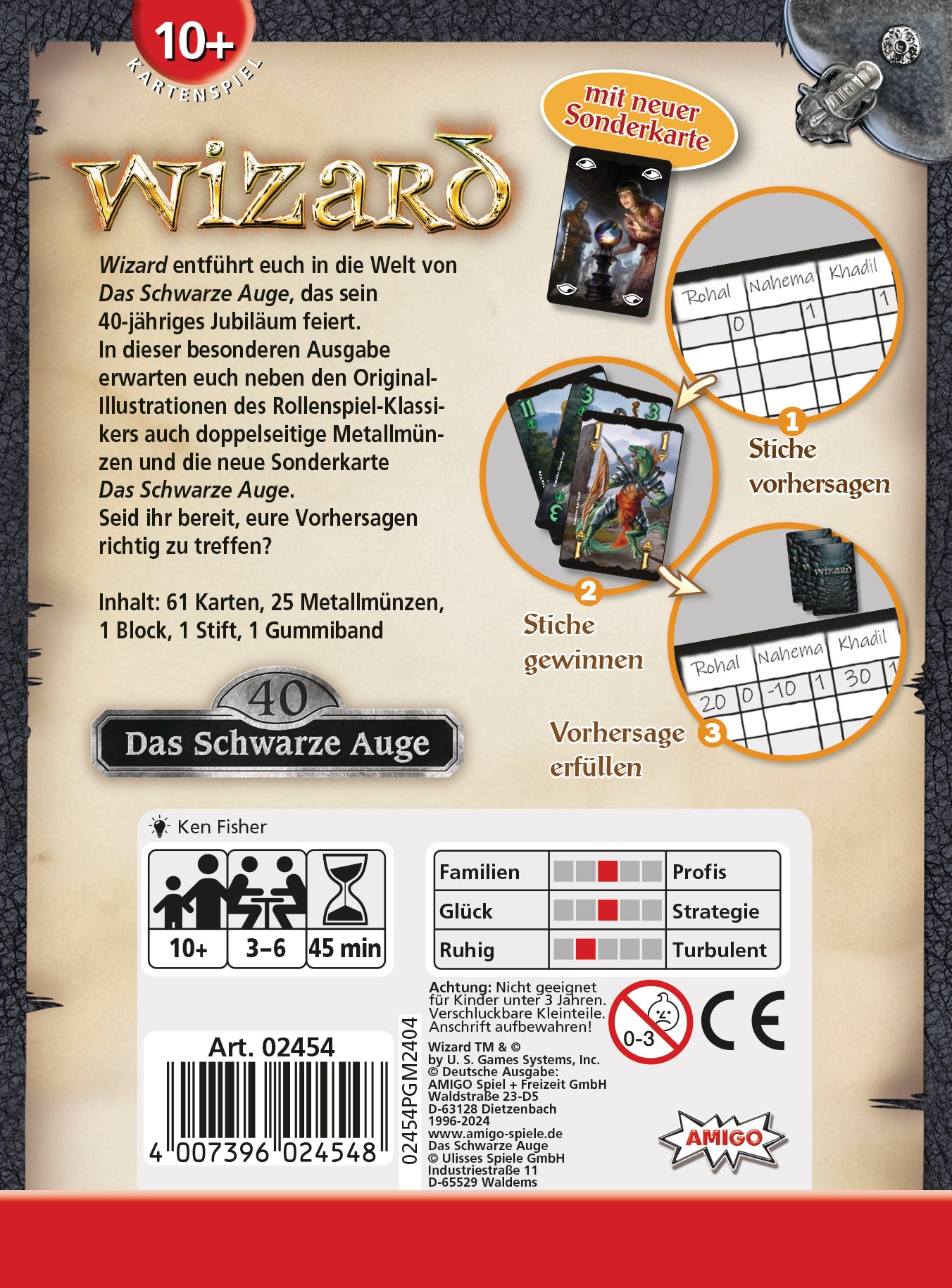 Kartenspiel Wizard - Das Schwarze Auge Rückseite