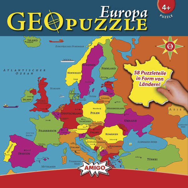 GeoPuzzle Europa | Puzzle 58 Teile | Amigo