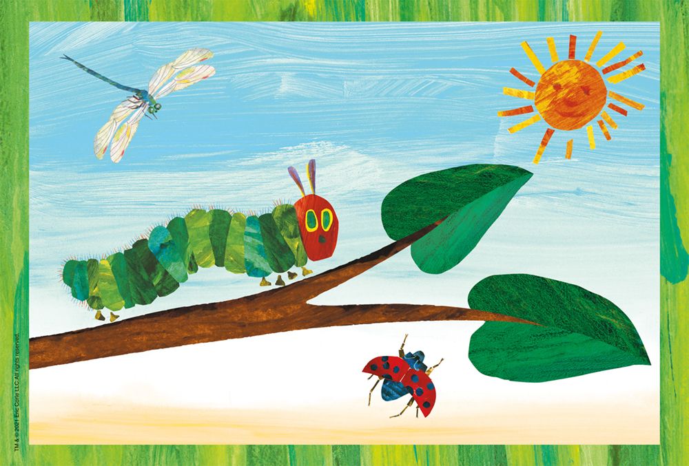 Die kleine Raupe Nimmersatt: Raupe-Kokon-Schmetterling | Kinderpuzzle 3x24 Teile